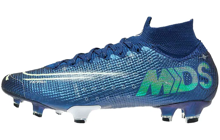 Nike Mercurial Superfly 7 FG Firm Ground Slip Resistant Abrasion Resistant Soccer Shoes Unisex Blue