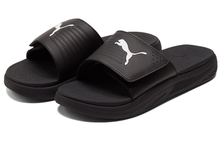 Мужские шлепанцы PUMA Slide (черно-белый) — фото 3