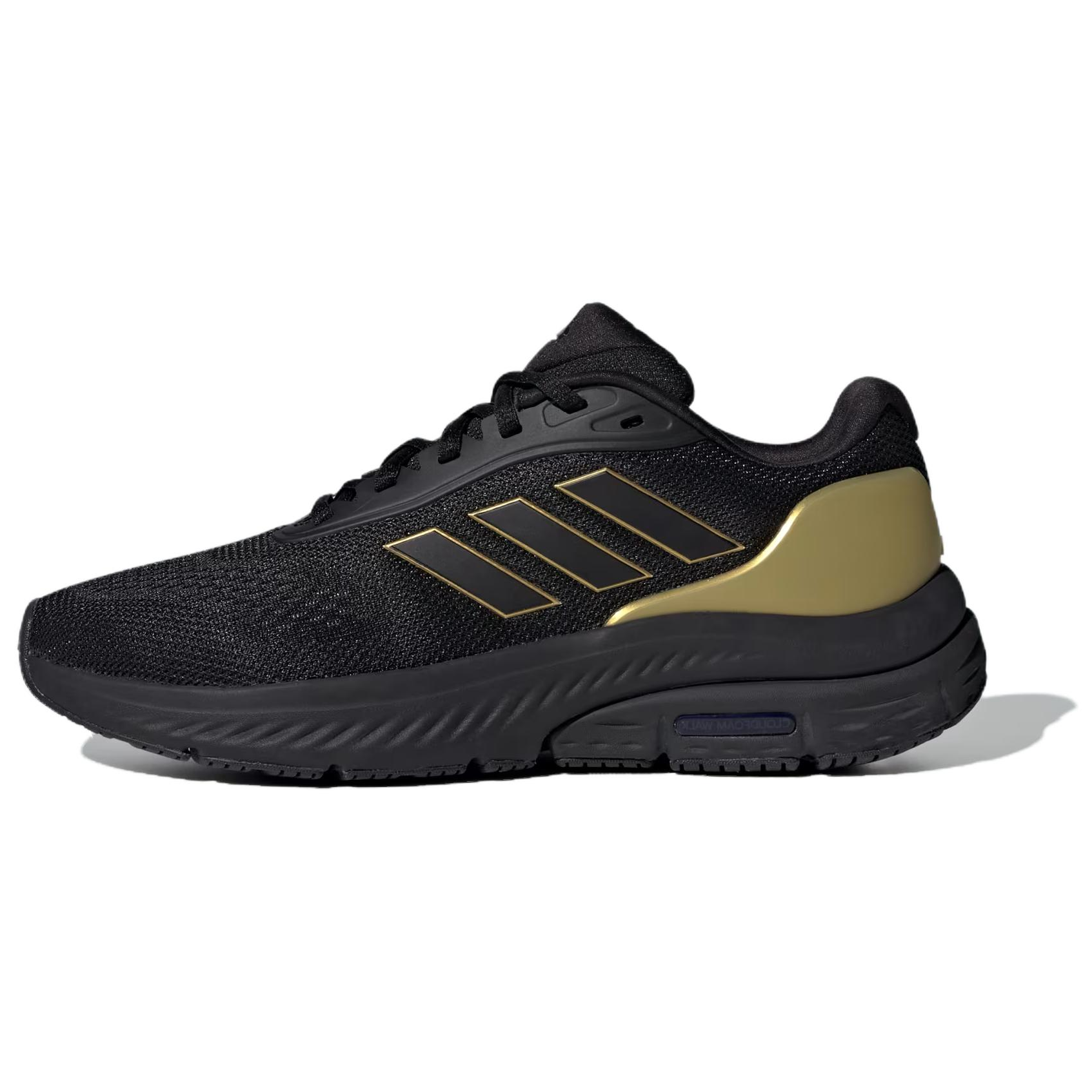 Adidas Cloudfoam Slip Resistant Abrasion Resistant Low top Casual Shoes Women's Black Gold