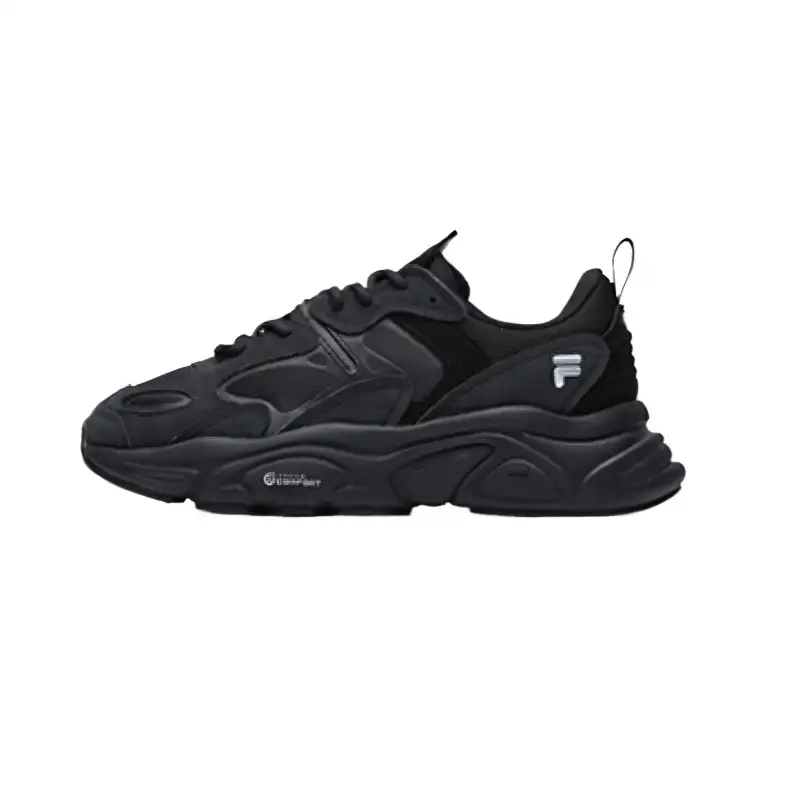 FILA HERITAGE RUNNING Comfortable Abrasion Resistant Low top Casual Shoes Women's Black