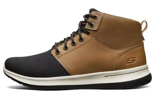 Skechers Delson Mid top Sports Casual Shoes Black Brown