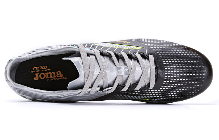 Joma MG Multi Ground Synthetic Leather Slip Resistant Abrasion Resistant Soccer Shoes Men’s Black Silver