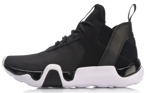 Li Ning Fabric Comfortable Cushioning Rebound Mid top Casual Shoes Women's Black