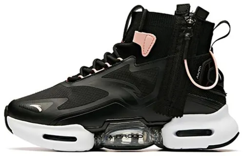 ANTA Casual Shoes Women's High Top Black/Cherry Blossom Pink/Anta White