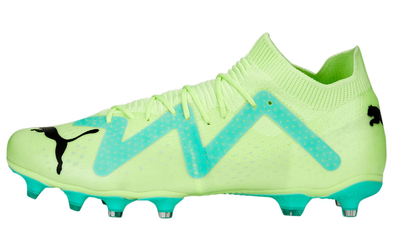 PUMA Puma Future Match Round Toe Lace AG (Short Glue Nails) FG (Long Glue Nails) Support Football Shoes Men's Green