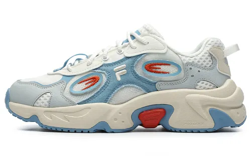 FILA FUSION Raccoon Textile, Synthetic Leather, TPU Low top Casual Shoes Women's White Blue