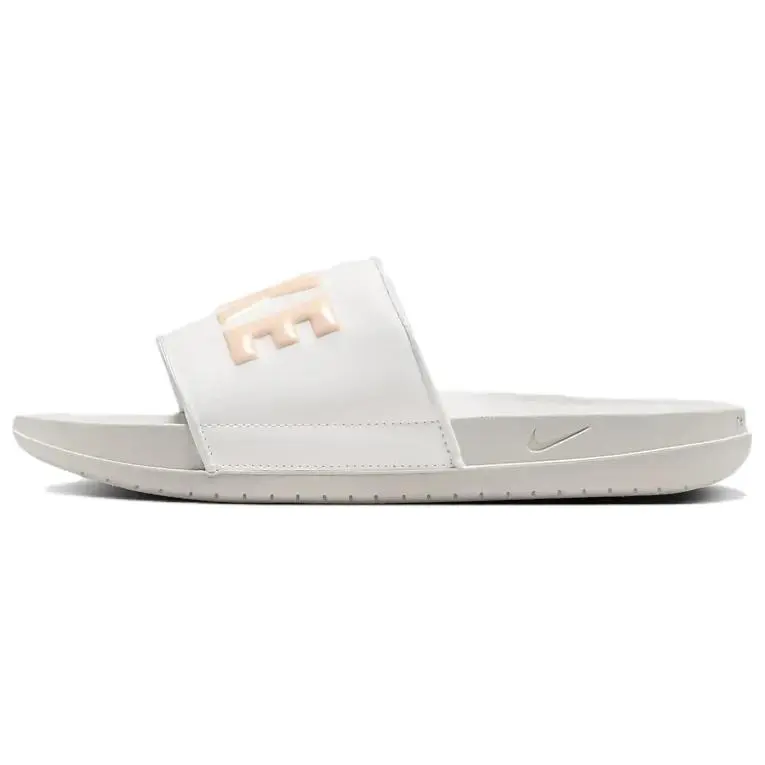 Nike Offcourt Soft And Comfortable Slip Resistant Odor Resistant Slide Slippers Women's White Orange