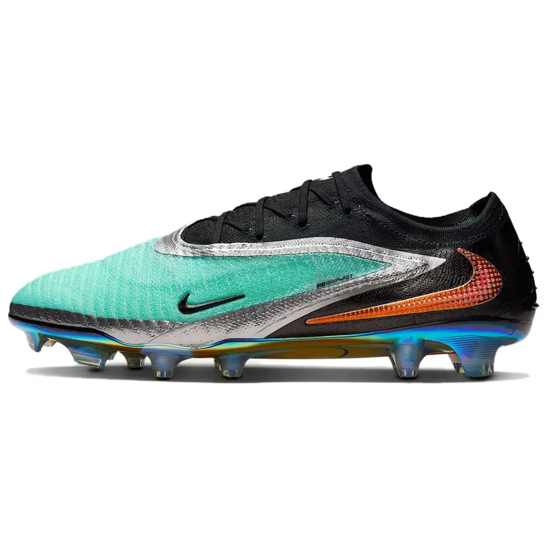 Nike FG Firm Ground Abrasion Resistant Soccer Shoes Unisex Chrome Black
