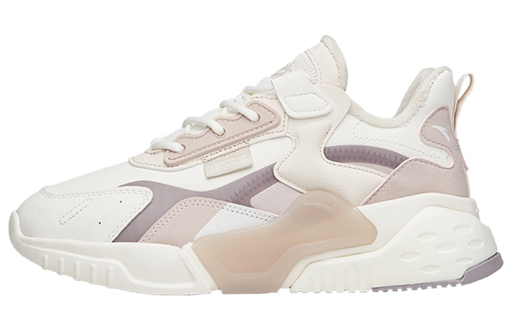 Anta Rubik's Cube Slip Resistant Abrasion Resistant Low top Chunky Sneakers Women's White Gray