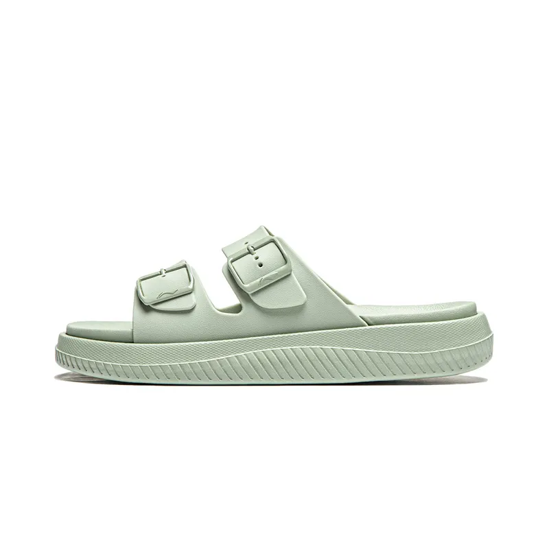 Li Ning Slip Resistant Abrasion Resistant Slide Slippers Men's Green