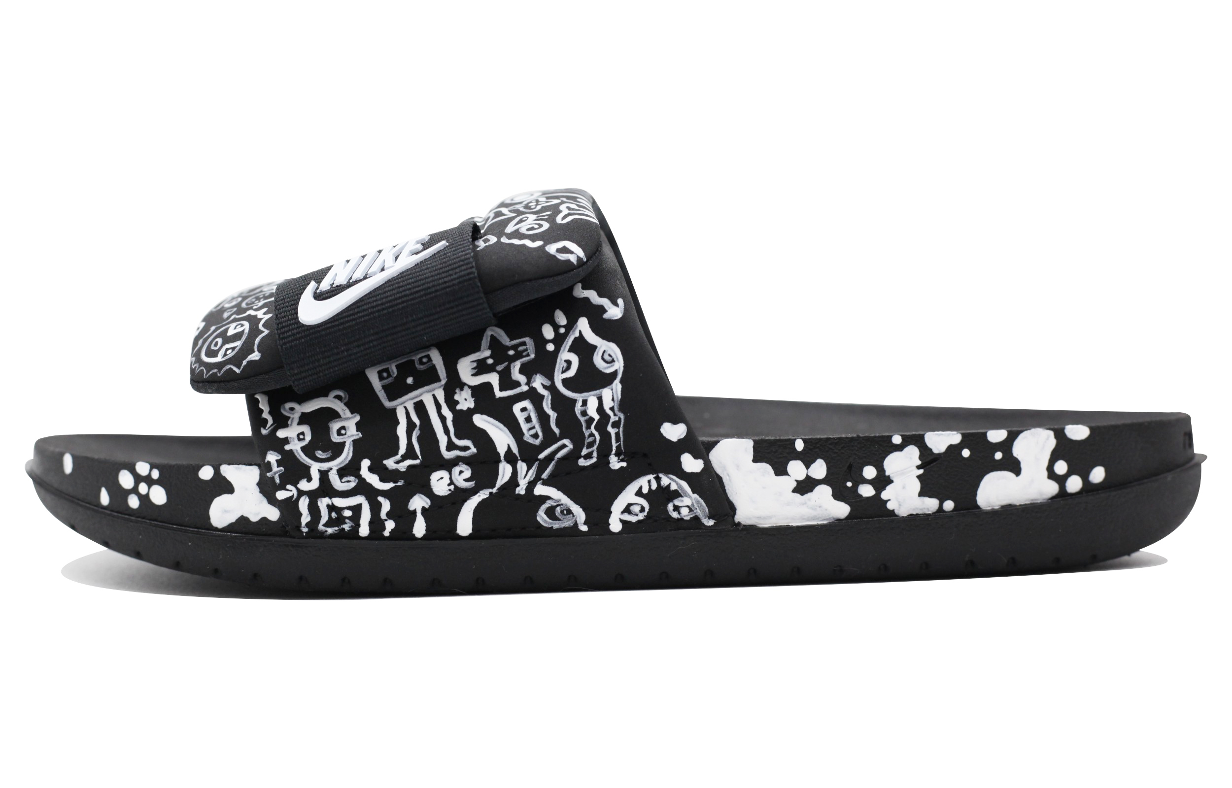 Nike Offcourt Slip Resistant Abrasion Resistant Slide Slipper Unisex Black White