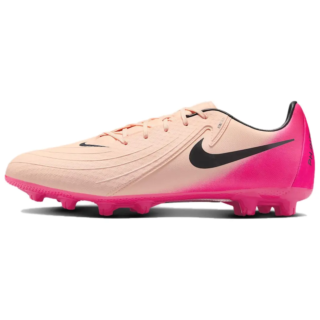 Nike Phantom GX 2 Academy HG Hard Ground Slip Resistant Abrasion Resistant Soccer Shoes Men's Pink