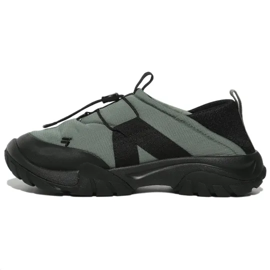 FILA Puffer Slip on Low top Casual Shoes Unisex Gray Black