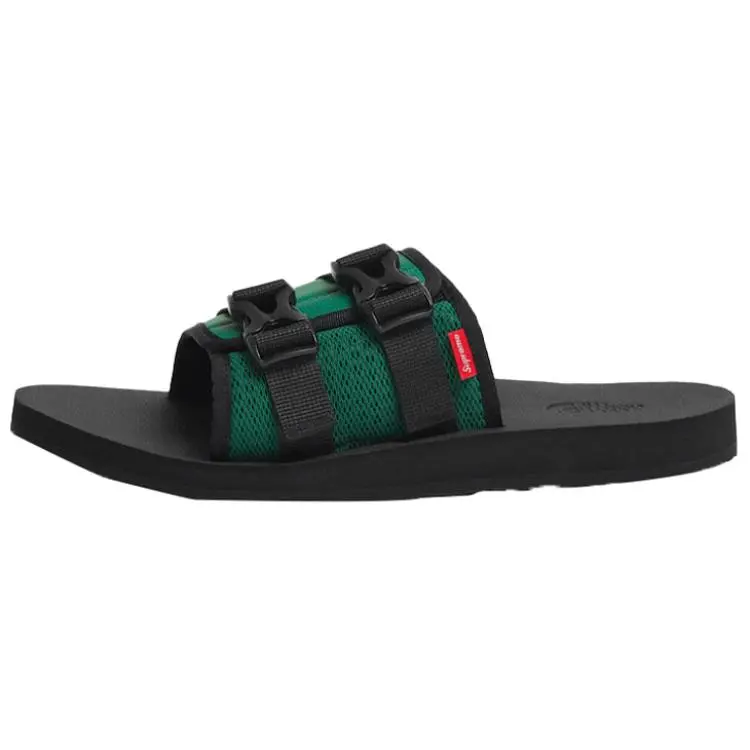 THE NORTH FACE X Supreme Trekking Base Camp Strap Slides 'Black Green'