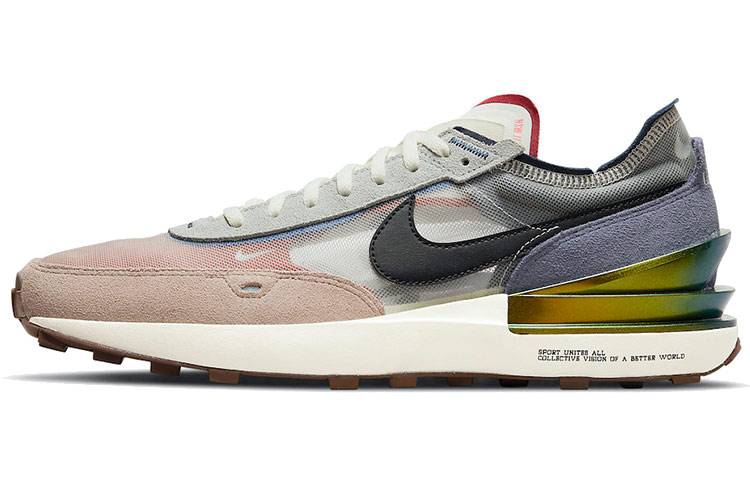 Nike Waffle Нэг торон цочрол шингээдэг, хальтирдаггүй, элэгдэлд тэсвэртэй, намхан тайралттай, эрэгтэй хар, ягаан, нил ягаан гутал