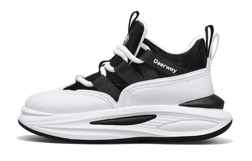 DEERWAY Mid top Casual Shoes Men's White Black