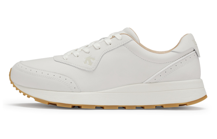 DESCENTE Chron Leather Slip Resistant Lightweight Non slip Lightweight Low top Casual Shoes Women's White