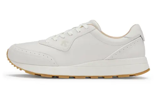 DESCENTE Chron Leather Slip Resistant Lightweight Non slip Lightweight Low top Casual Shoes Women's White