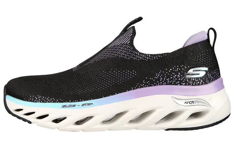 Skechers Arch Fit Casual Shoes Women's Mid Top Black/Purple