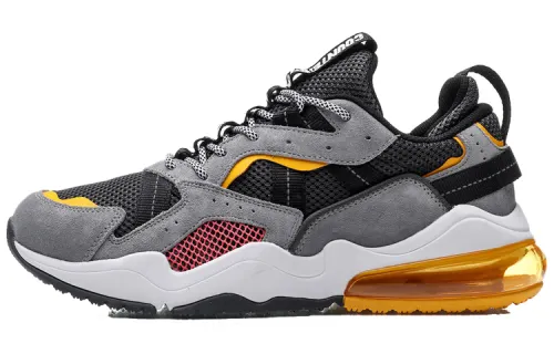 Li Ning CF Comfortable Non slip Lightweight Low top Casual Shoes Unisex Gray Orange