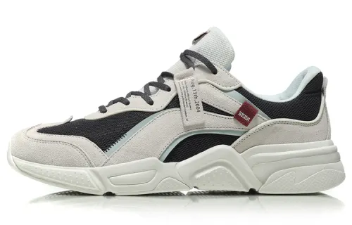 Li Ning Candle Dragon Textile, Synthetic Leather Slip Resistant Abrasion Resistant Low top Sports Casual Shoes Men's