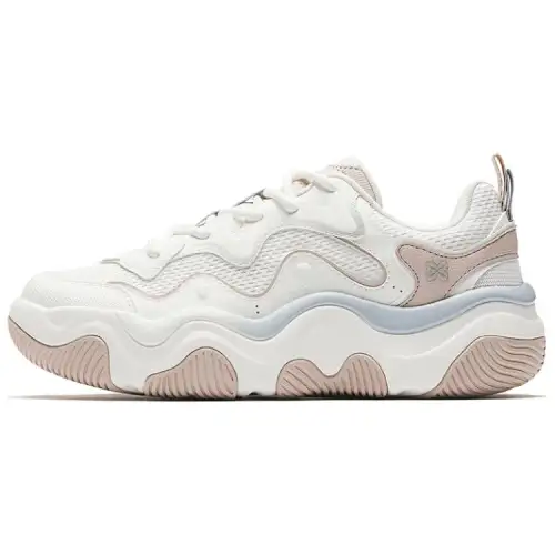 Anta Lightweight, Abrasion Resistant, And Breathable Low top Casual Shoes Women's White Pink Blue