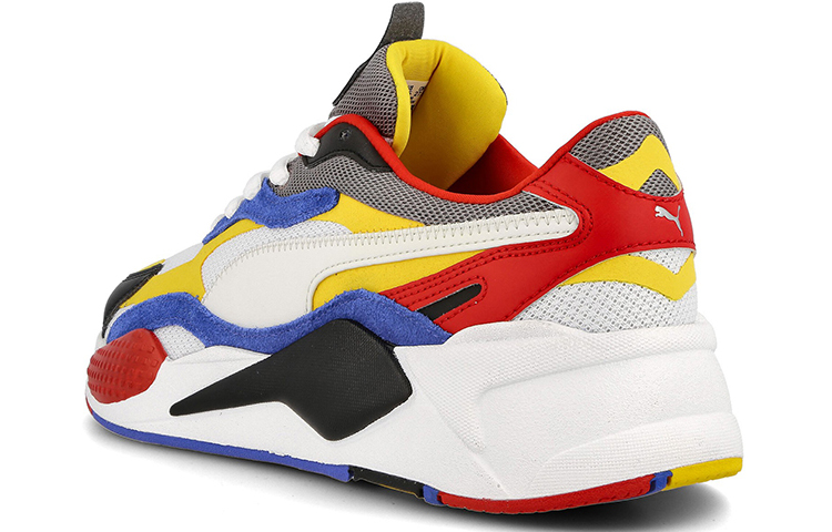 Кроссовки PUMA RS-X Puzzle (желто-синие) — Жёлтый / синий — фото 4