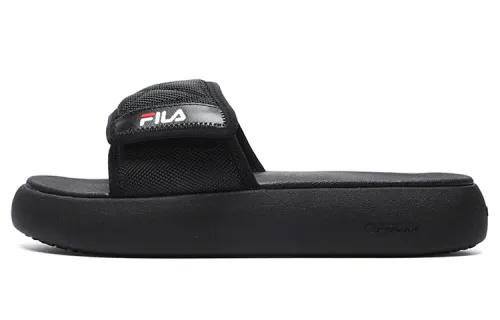 FILA FUSION DONUT DX Rubber Sole Slide Slippers Women's Black White