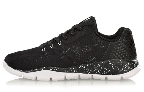 Li Ning Spirituality Breathable And Lightweight Low top Running Shoes Women's Black White Gray