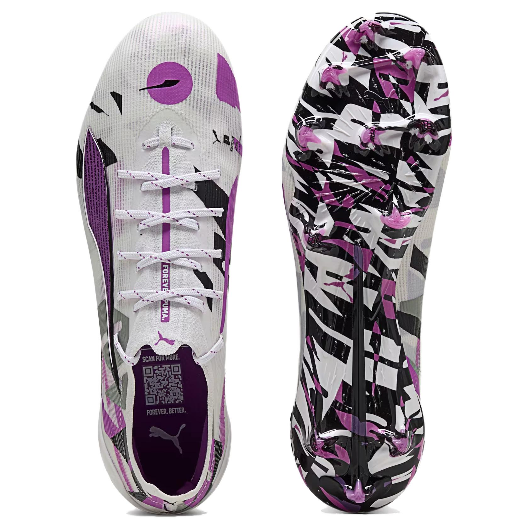 PUMA ULTRA 5 ULTIMATE FG Firm Ground Abrasion Resistant Soccer Shoes Men’s Gray White