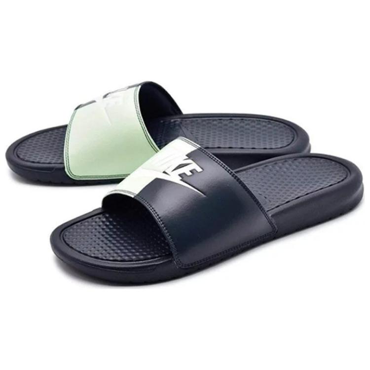 Женские шлепанцы Nike Benassi JDI (сине-зеленые) — фото 3