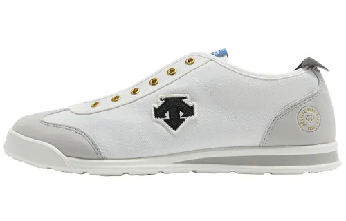 DESCENTE Chron Tempo Slip on Abrasion Resistant Breathable Lightweight Rebound Low top Casual Shoes Unisex White Black