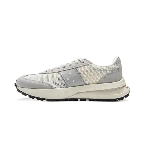 Li Ning Abrasion Resistant Slip Resistant Coverage Low top Casual Shoes Unisex Beige Gray