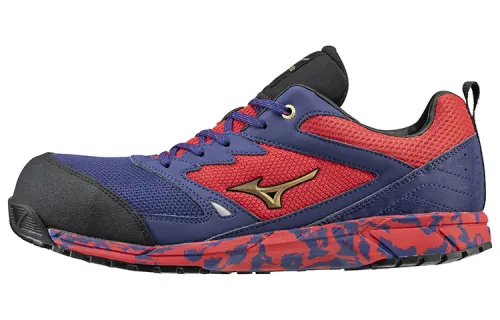 Mizuno Textile, Leather Slip Resistant, Abrasion Resistant, Breathable Casual Shoes Unisex Red Blue