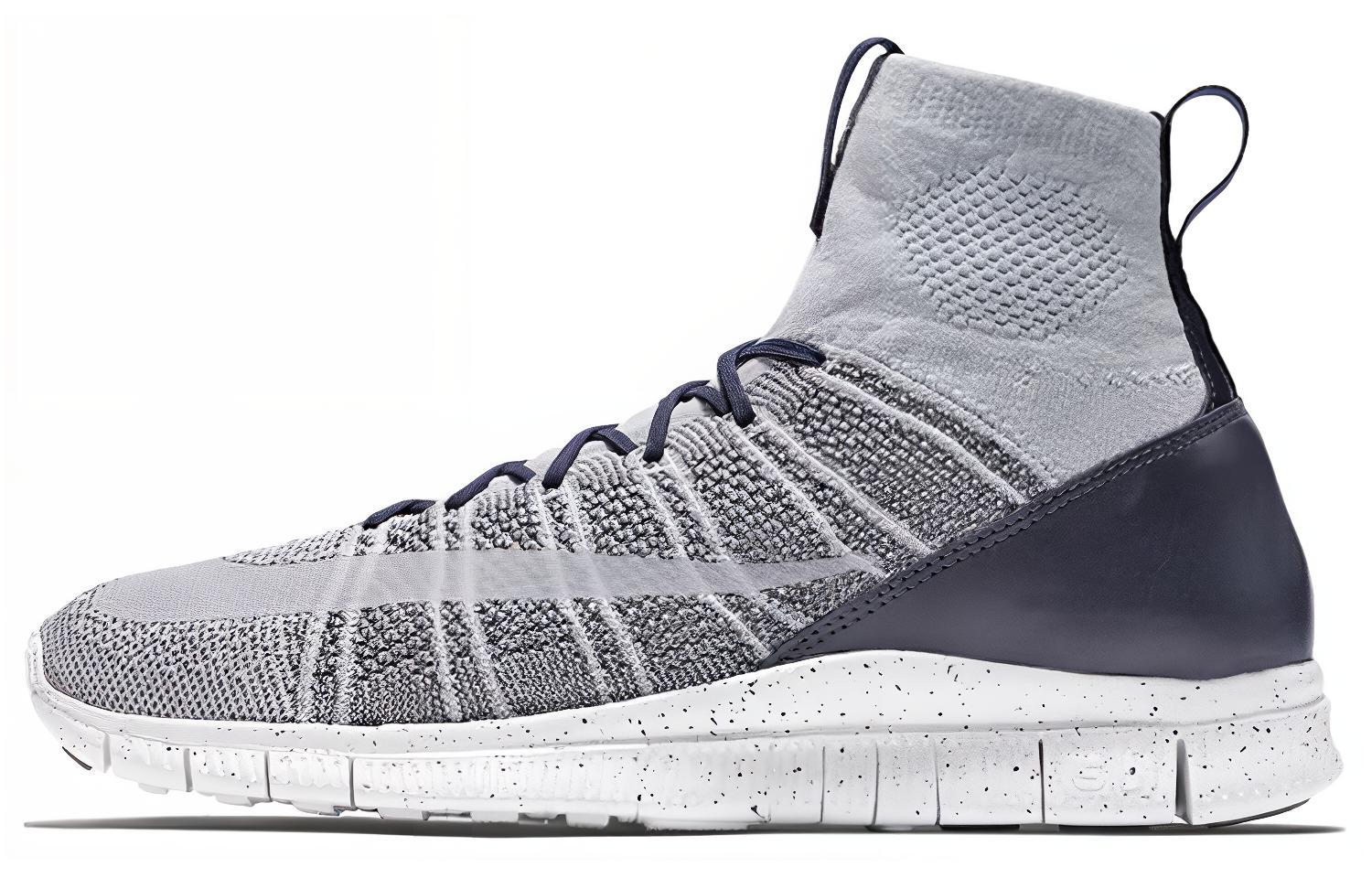 Мужские кроссовки Nike Nike Free Flyknit Mercurial Superfly Pure Platinum (серо-белые)