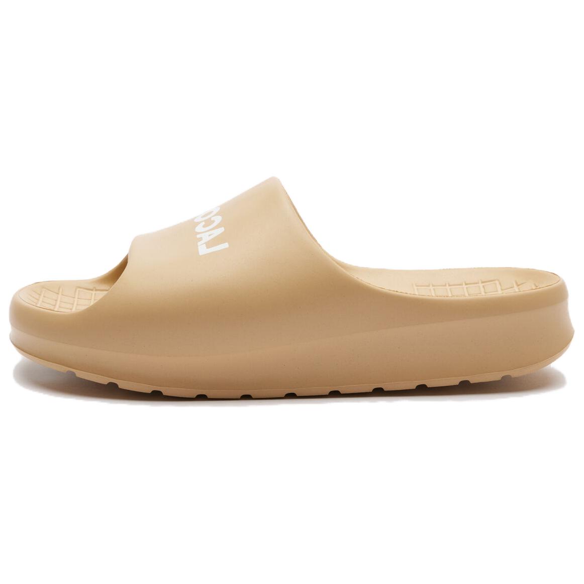 Женские шлепанцы LACOSTE (желтые)