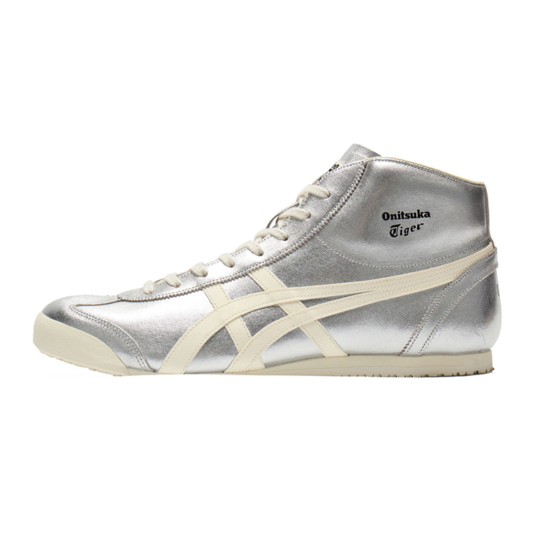 Кроссовки Onitsuka Mexico Mid Runner (серебристые)