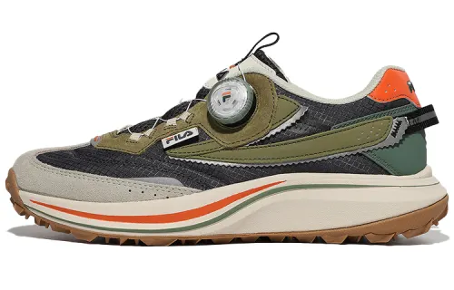 FILA Comfortable Cushioning Abrasion Resistant Low top Sports Casual Shoes Unisex Orange Green Korean Style