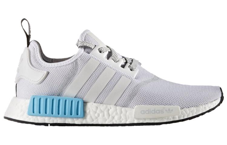 Кроссовки adidas originals NMD_R1 Bright Cyan (сине-белые) — 亮青/白 — фото 2