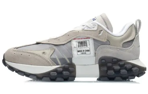 Li Ning Cushioning Slip Resistant Abrasion Resistant Lightweight Low top Casual Shoes Men's Deerskin Brown