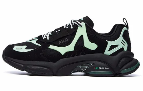 FILA FUSION RJV Textile, Synthetic Leather Low top Casual Shoes Men's Black Green