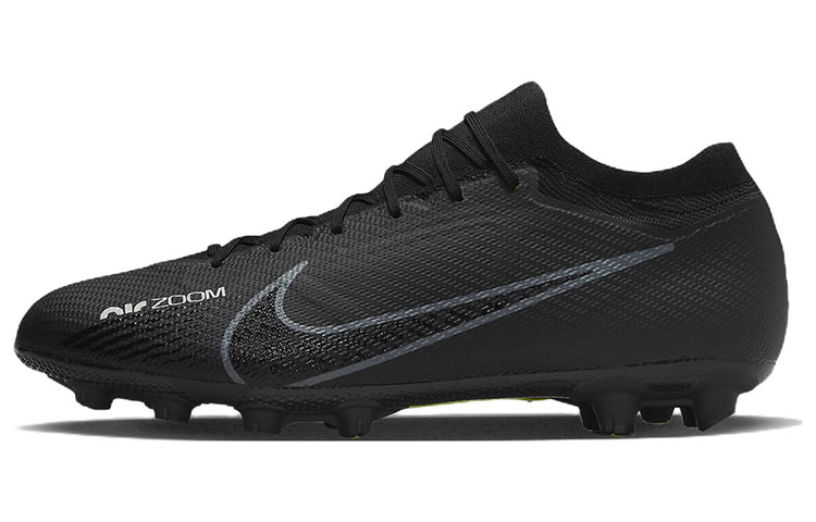 Nike Zoom Mercurial Vapor 15 Pro hard court HG (glue spikes) natural grass kangaroo leather shock-absorbing non-slip wear-resistant football shoes men's black