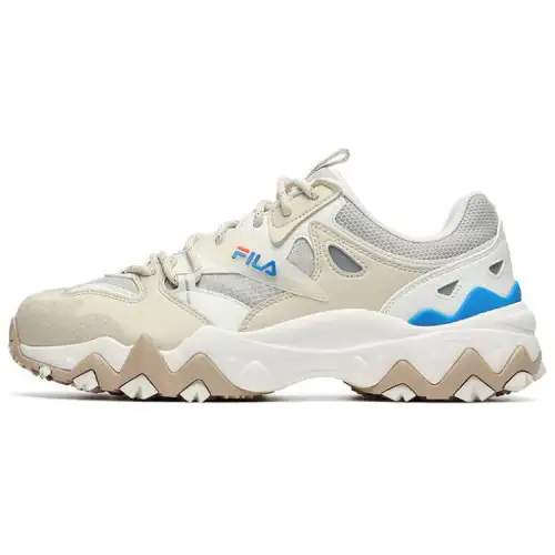 FILA Oakmont 2 European Edition 2 Textile, TPU, Leather Low top Casual Shoes Men's Beige Blue