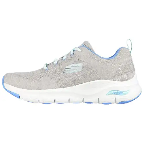 Skechers Fabric Comfortable Cushioning, Wear Resistant Low top Casual Shoes Women's Gray Blue