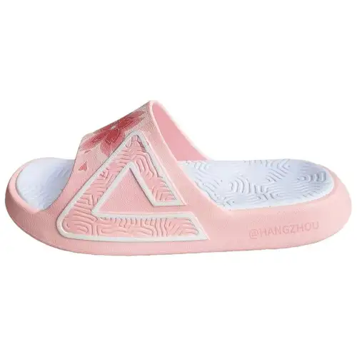 PEAK Taichi National Innovation Slippers Slip Resistant Abrasion Resistant Slide Slippers Unisex Tough Guy Pink