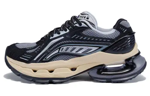 Li Ning Furious Rider BOW Cushioning Breathable Low top Casual Shoes Women's Black Gray