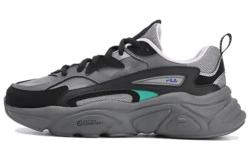 FILA Fila Mars 1 Mars 1S fabric synthetic leather, sporty and comfortable, shock-absorbing, wear-resistant, wrapping, lightweight and rebound, low-cut lifestyle shoes, women's style, gray and black