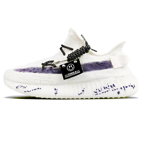 Adidas Originals Yeezy Boost 350 V2 Slip Resistant Abrasion Resistant Low top Casual Shoes Unisex White Purple