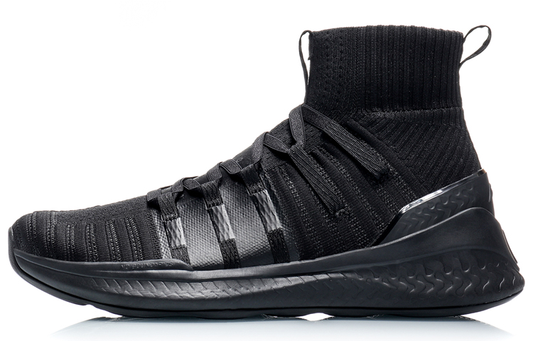 Li Ning Wujie Fabric Coverage High top Casual Shoes Men's Black