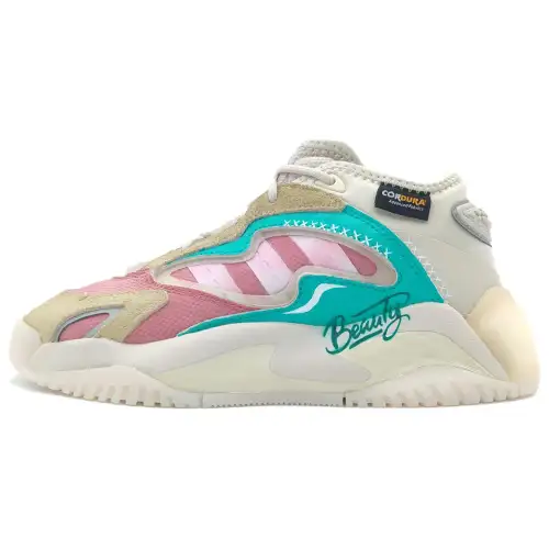 Adidas Originals Streetball Casual Shoes Unisex Mid Top Ecru, Pink